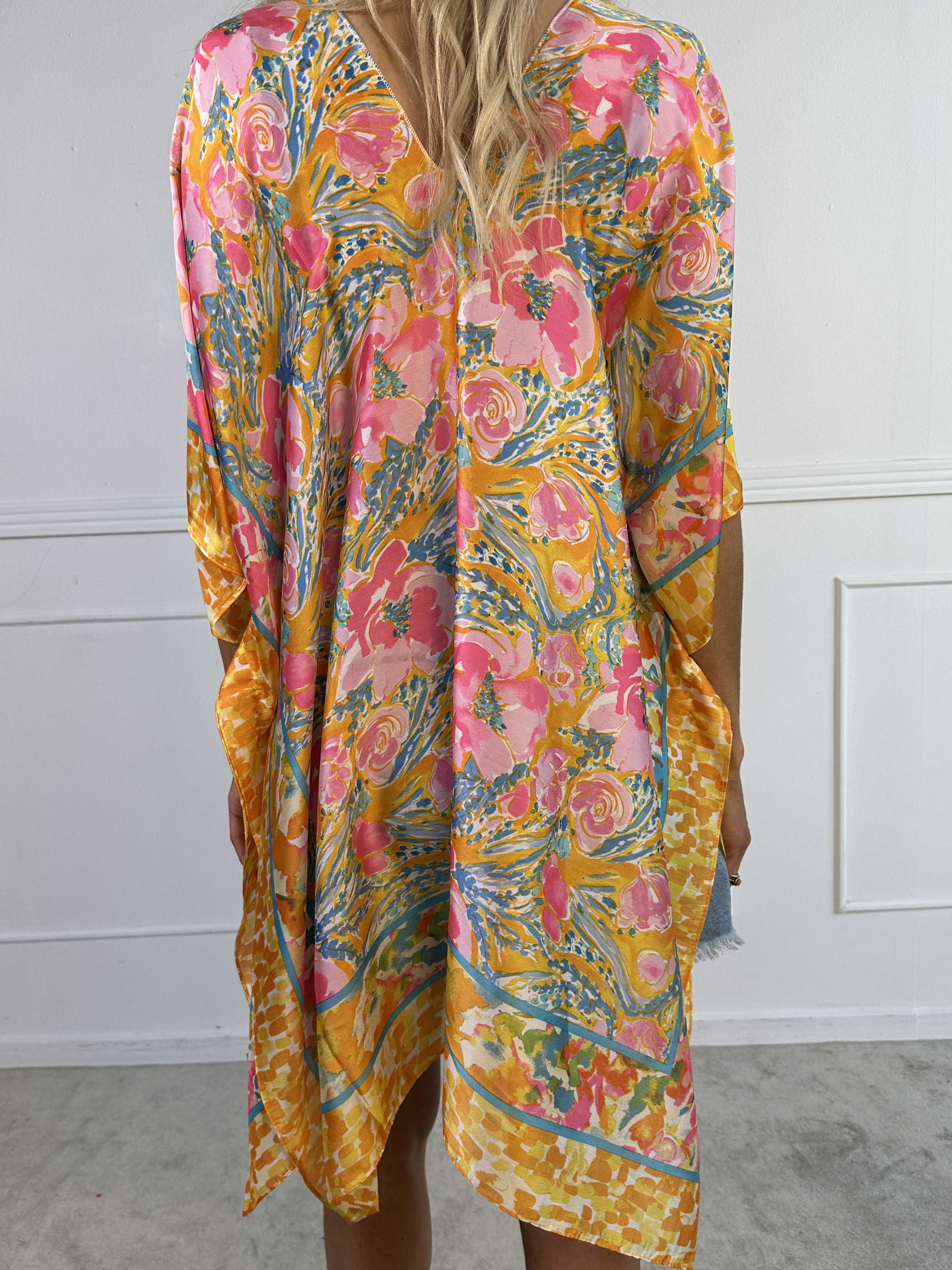 Fryd - Mönstrad tunika i mjuk viskos och siden